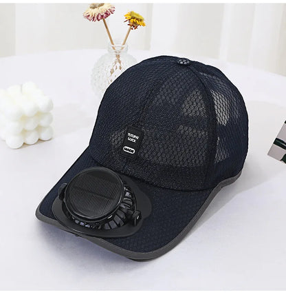 Solar Charging Fan Hat - Breathable Mesh UV Protection Baseball Cap for Men Women, Summer Outdoor Sun Hat