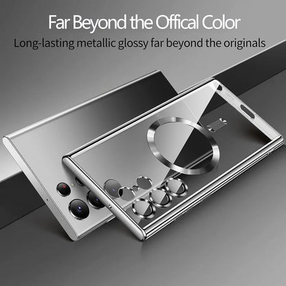 Luxury Plating Silicone Case For Samsung Galaxy S26 S25 Edge S24 FE S23 S21 S22 Ultra Plus Magnetic For Magsafe Clear Soft Cover