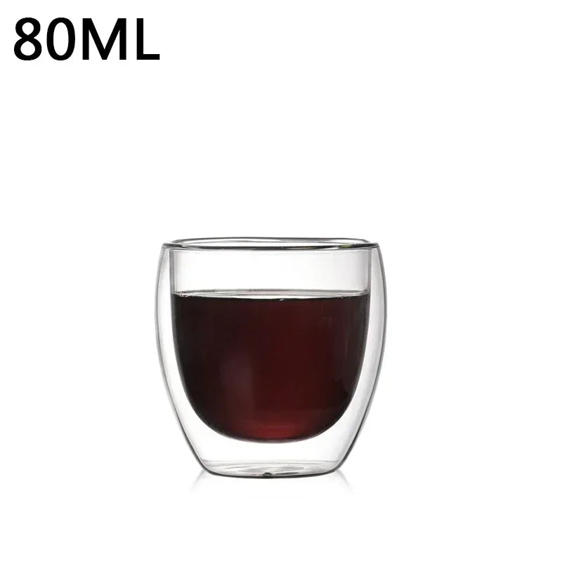 Double Wall Glass Cup - Heat Resistant Borosilicate Glass Coffee Mug Set | Eco Friendly Drinkware