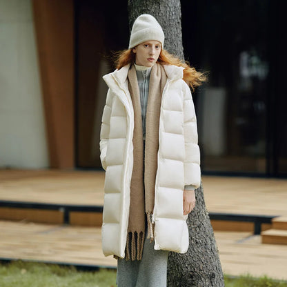Women Down Jacket - Lightweight Waterproof Winter Coat With Self Heating Lining & Hood