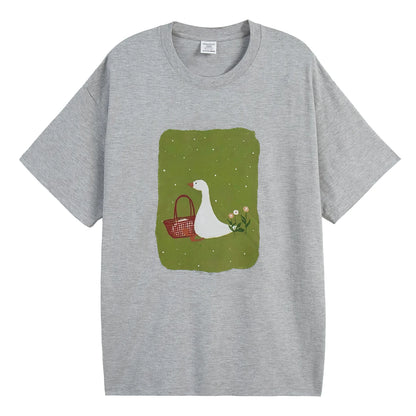 Women's Printed Cotton T-Shirt – Vintage Hip-Hop Loose Top