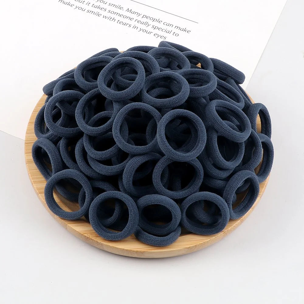 20/30/50/100/200pcs Colorful Hairband Black Grey Rubber Band Nylon Hair Elastic Ponytail Hairstyle Scrunchies Hair Accessories
