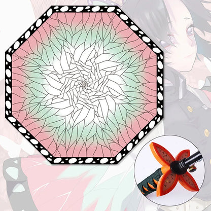Demon Slayer Katana Umbrella Anime UV Blocking Parasol Raincoa Kyoujurou Real Japanese Katana Samurai Sword Long Umbrella Gift