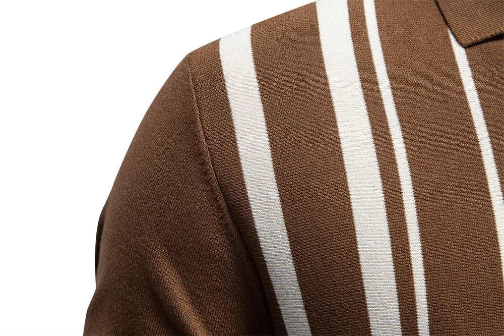 2026 Polo Shirt Men's Stripe Old Money Style Short Sleeve Soft Breathable Luxe Casual Elegant Daily Wear Polo Shirts For Male