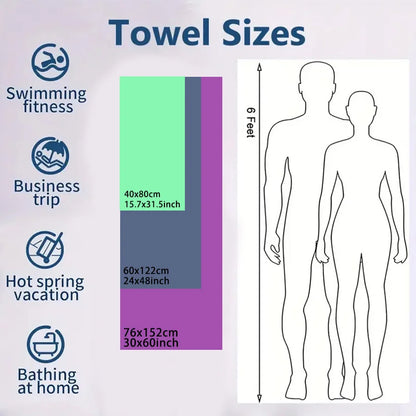 1pc Outdoor Sports Quick Drying Towel, Microfiber Swimming Towel, Non-Sticky Sand Beach Towel，Suitable for travel