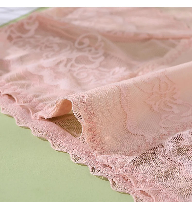 Plus size Luxury High Waist Panties Women Summer Sexy Hollow Underwear Cotton crotch Breathable Briefs Lingerie Lace Underpants