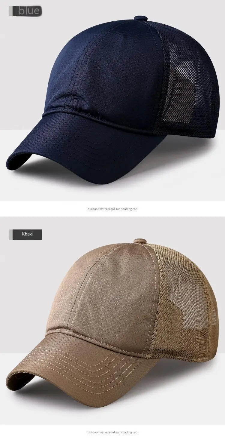 Oversize Big Head Man Plus Size Baseball Cap Spring Summer Thin Fabric Mesh Sun Hat Male Snapback M 55-59cm L 60-64cm