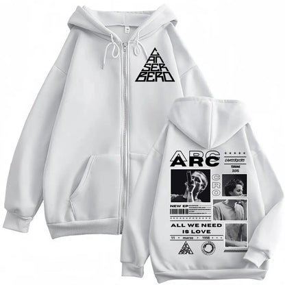 Canserbero All We Need Is Love Muerte Vida Merch Zipper Hoodie Men's Fashion Hip Hop Zip Up Sweatshirts Casual Fleece Pullovers