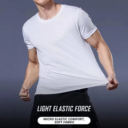 New summer men's quick-drying running and fitness sports shirt - Men's short-sleeved fitness top - Gym T-shirt