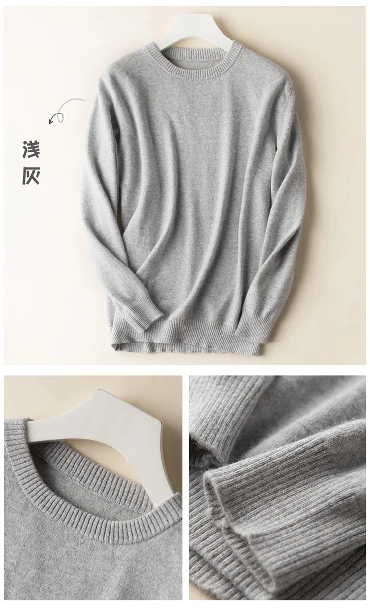 Cashmere Pullover Sweater - Men's V Neck Warm Cotton Blend Knitwear For Autumn Winter
