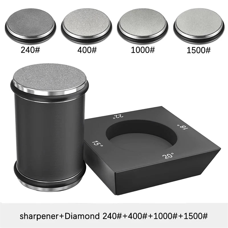 Rolling Knife Sharpener - 4 Angle Sharpening System With Diamond Whetstone Kit