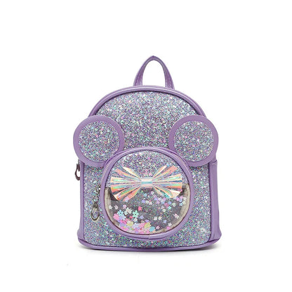 Cute Sequin Backpack for Girls - Cartoon Princess Kindergarten Schoolbag - ZOOMNSTORE
