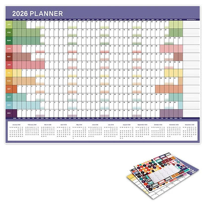 2026 New Yearly Daily Calendar Wall Schedule Planner Sheet Paper 365 Day Plan Annual Hanging Planning Weekly Agenda Pad Month 12