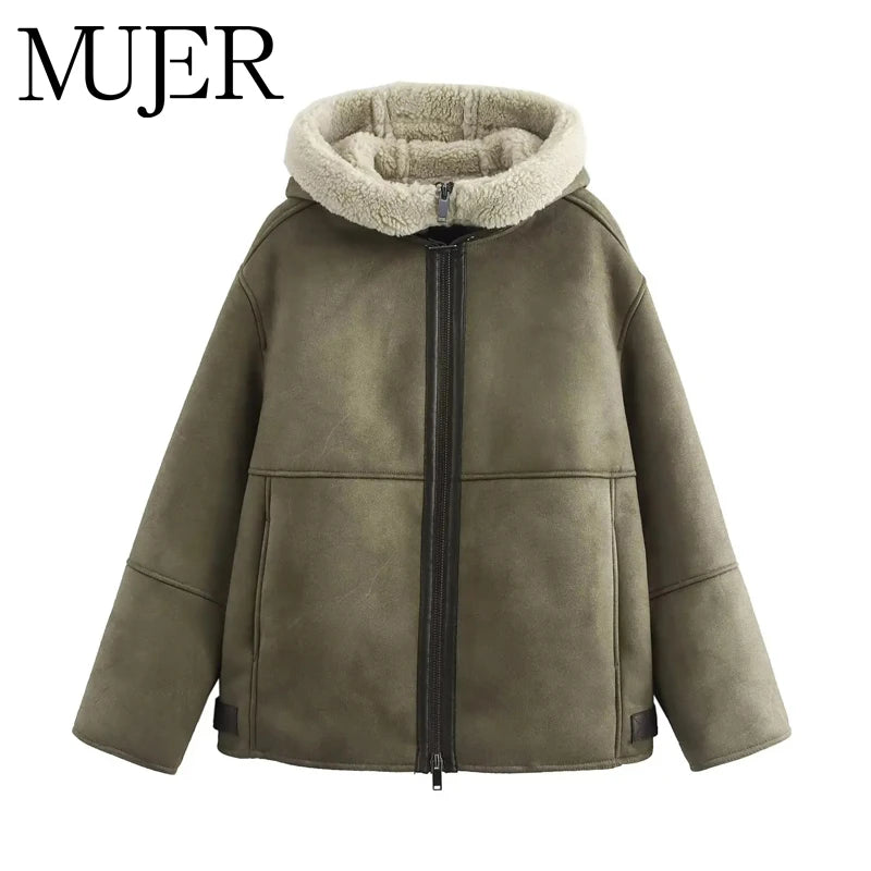 Hooded Winter Jacket – Women's Padded Coat With Zip Up Fleece Outerwear