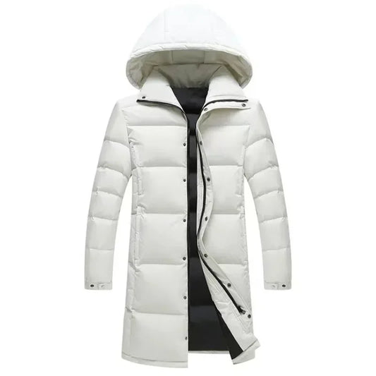 New Winter Duck Down Coats Men Hooded Long Puffer Jackets Unisex Casual Parkas Quality Couples Outdoor Windproof Warm Jackets 3X