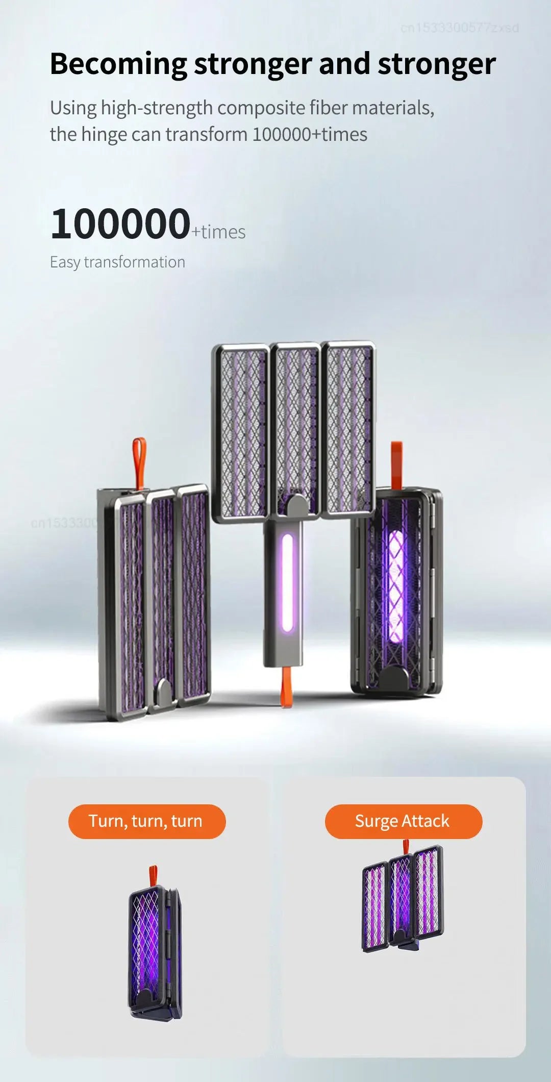 New Qualitell V3 Folding Electric Mosquito Killer Portable Charging Purple Light Home Outdoors Mosquito Repellent Lamp