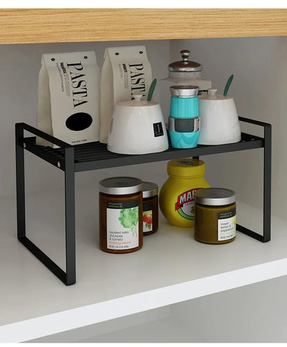 Kitchen Dish Rack - Stainless Steel Stackable Over Sink Shelf & Cutlery Holder
