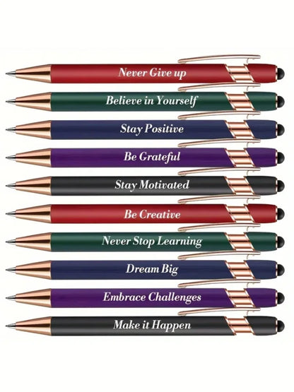 10 inspirational pens, ballpoint pens, writing with positive ink, thank you gift for school office