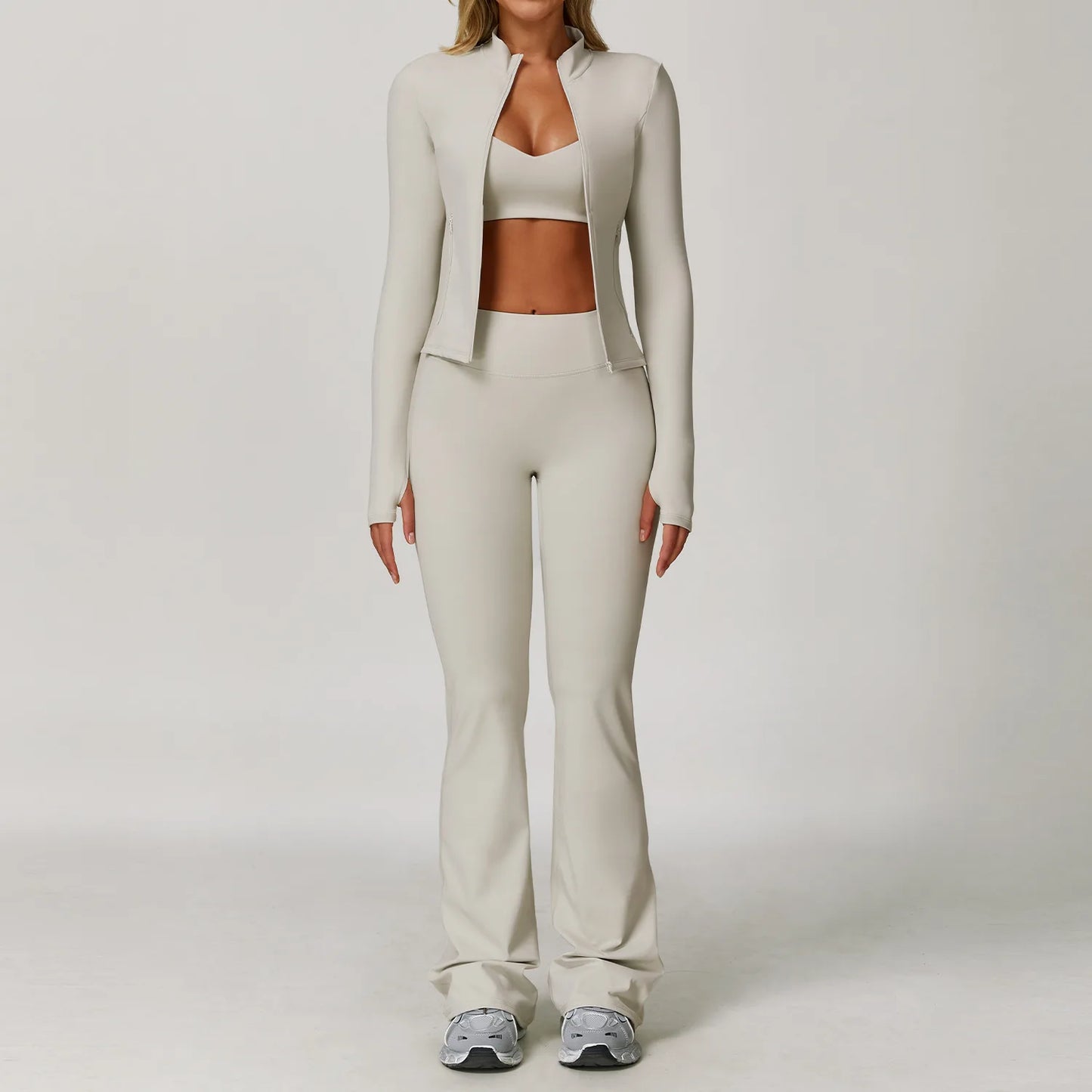 Women Yoga Sports Set - Running Fitness Outfit with Super Elastic, Breathable Gym Tracksuit