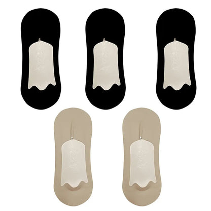 5pairs Men's Cotton Socks Summer Breathable Ultra-thin No Show Ice Silk Sock Silicone Non-slip Bottom Absorb Sweat Men Boat Sock
