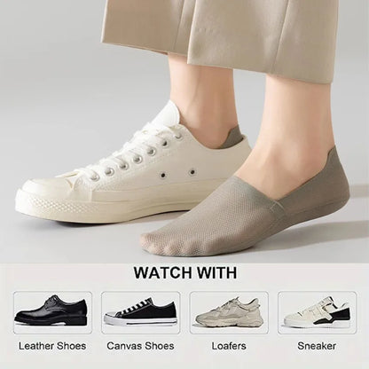 1/3/5 Pairs High-Quality Men Cotton Boat Socks Summer Thin Breathable Solid Color Silicone Anti Slip Low Top Invisible Socks