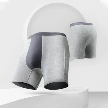 Men's thermal underwear men's fleece thickened anti-wear leg lengthened boxers autumn winter boxer shorts head