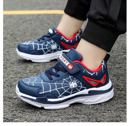 Brand Kids Cartoon Spider Sneakers Boys Comfortable Sports Shoes Outdoor Non-slip Tennis Shoes Lightweight Casual Running Shoes