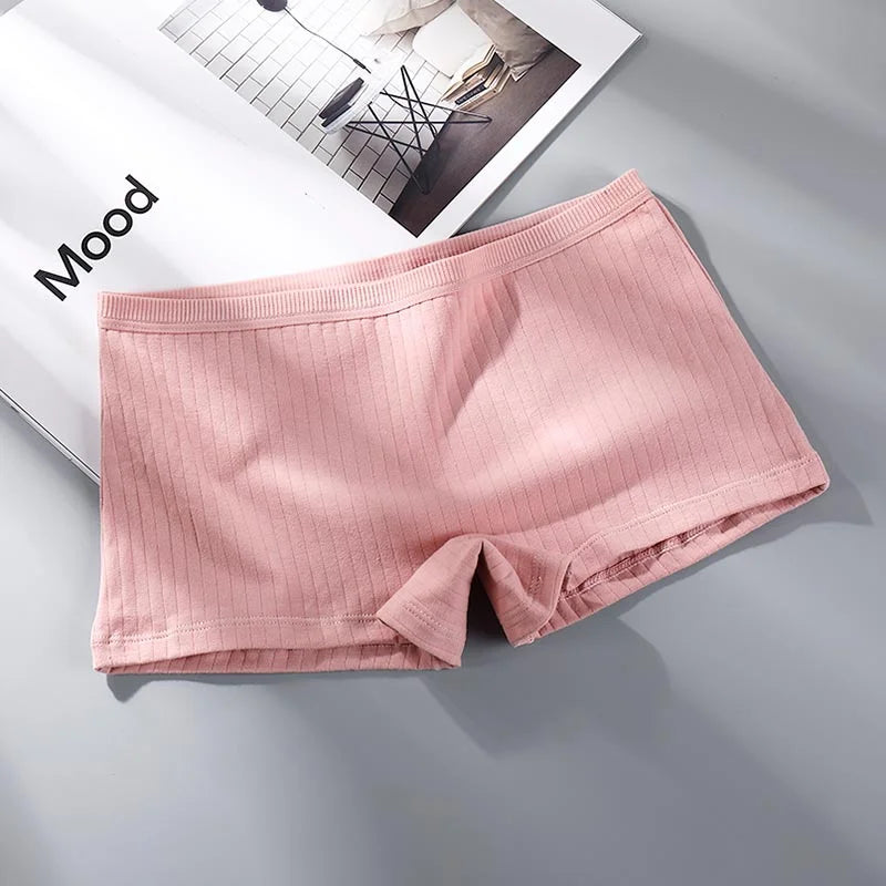 Women Pure Cotton Flat Angle Underwear with High Waist and Tight Belly Thread, Antibacterial Cotton Pants Four Corner Panties