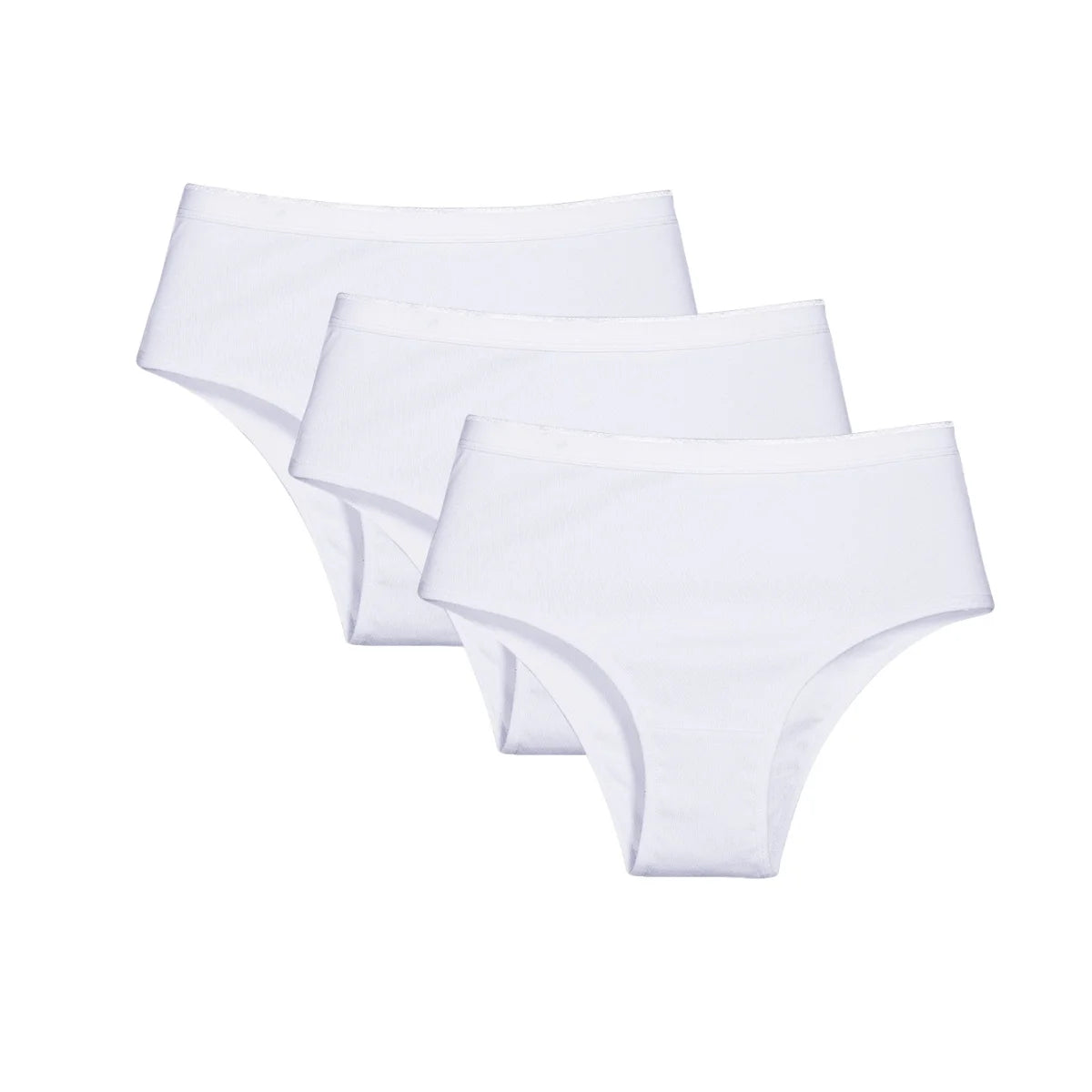 3Pcs/Set Women Cotton Panties High Waist Underwear Female Underpants Solid Color Soft Stretch Briefs Comfort Sexy Lingerie S-L