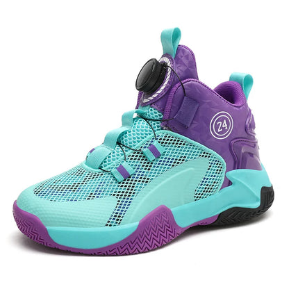 Kids Basketball Shoes - Boys Sneakers Non Slip Outdoor Sport Trainer Shoes