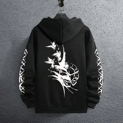 2025 Brand New Black Sweatshirts Autumn Winter Male Daily Casual Sporty Jogging Hoodie Men's Outwear Fashion Pullover