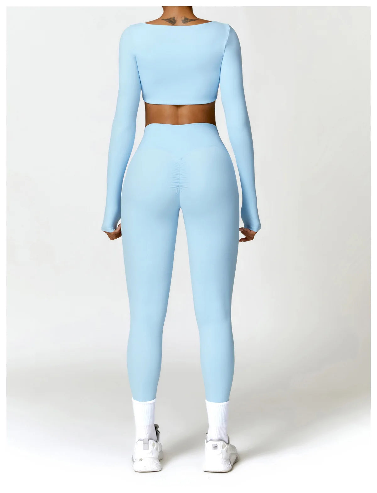Women Yoga Suit - Quick Dry Gym Tracksuit With Long Sleeve Top & High Waist Leggings