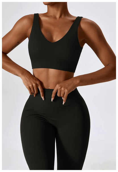 Women Yoga Set – Seamless Sportswear Gym Legging & Fitness Bra Crop Top