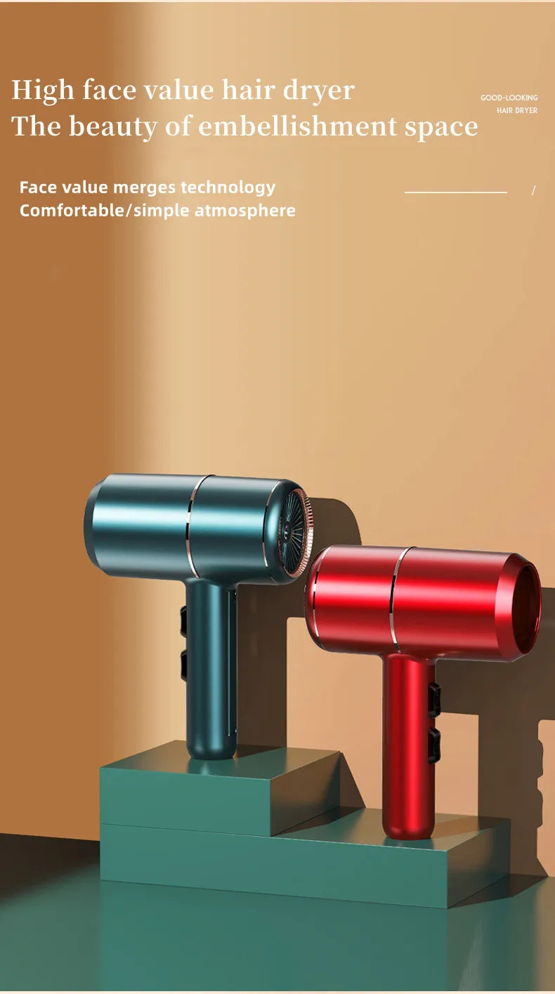 Professional Hair Dryer - Foldable High Power Negative Ion Blu-Ray Electric Blow Dryer