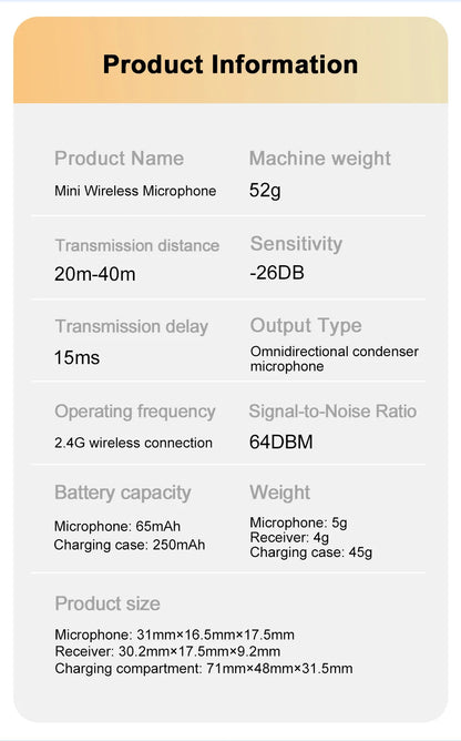 Wireless Lavalier Microphone Recording for Streaming Compatible with MINI Smartphones for Live Streaming Vlogging Interviews