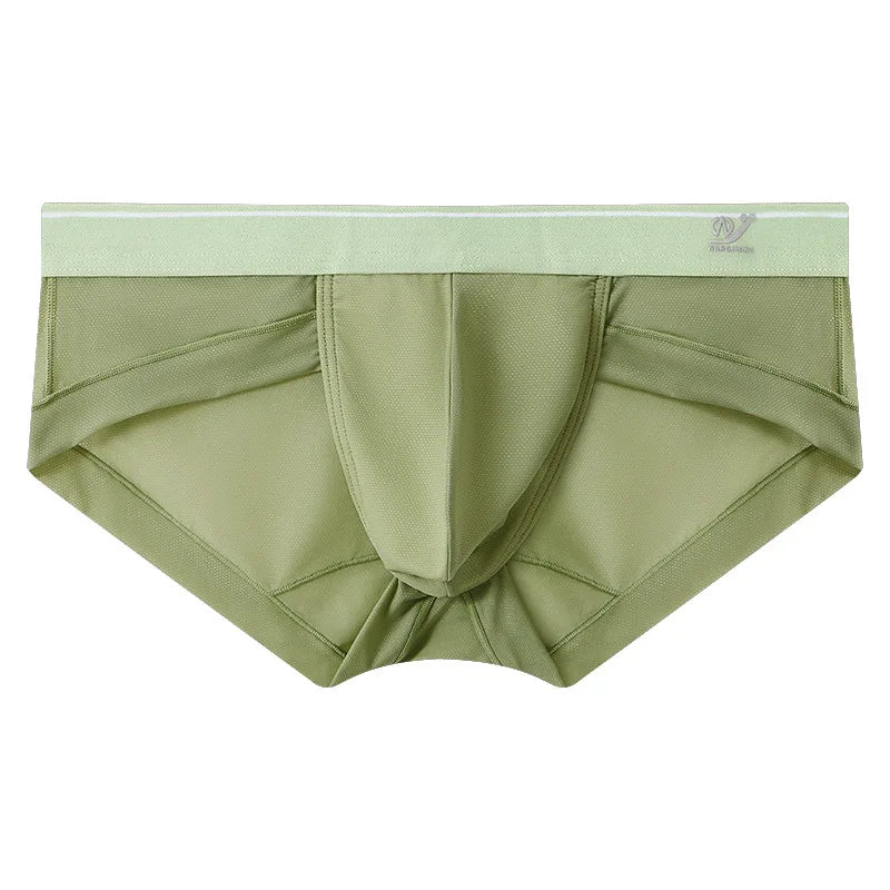 Sexy Men's boxer Ice screen hole cueca large convex  breathable quick dry men's boxers solid color underpants men underwear new