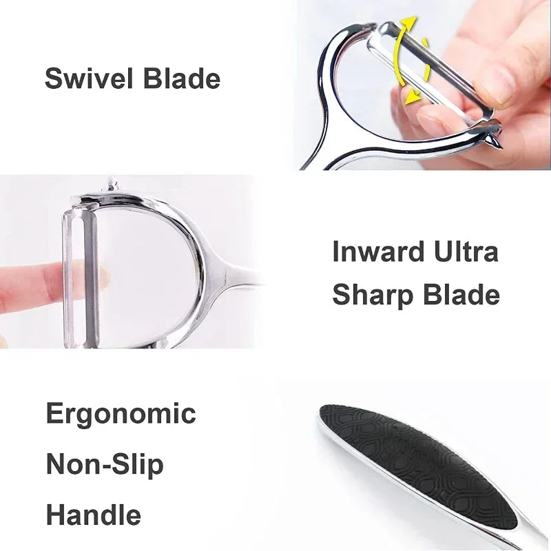 Stainless Steel Peeler - Multi Function Vegetable & Fruit Peeler with Julienne Slicer
