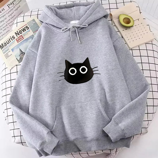 Kawaii Cat Print Hoodies Spring Autumn Winter Casual Hoodies Sweatshirts Men Women 90s Clothes Hoodie Sweatshirt