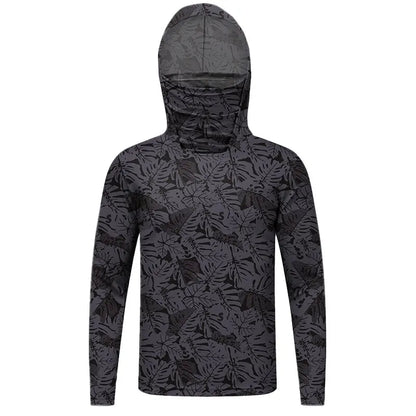 Sun Protection T-Shirts Mens Long Sleeve UV-Proof T-Shirts Fishing Hiking Summer Mask Lightweight Outdoor Protection Hoodie Tee