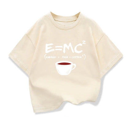 Summer Boys T-shirt Cotton Casual Funny Energy=Milk+Coffee Print Men Cool Loose O-neck Tops For Baby Kids Short Sleeve Male Tees