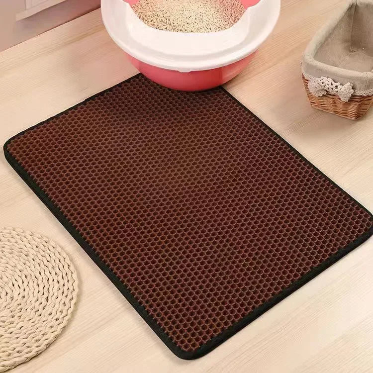 Cat Litter Mat with Gift Double Layer Waterproof Pet Litter Box Mat Non-slip Sand Cat Pad Washable Bed Mat Clean Pad Products