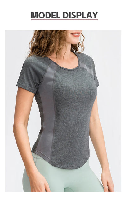 Women Yoga Tops - Breathable Quick Dry Short Sleeve Fitness Running Shirt