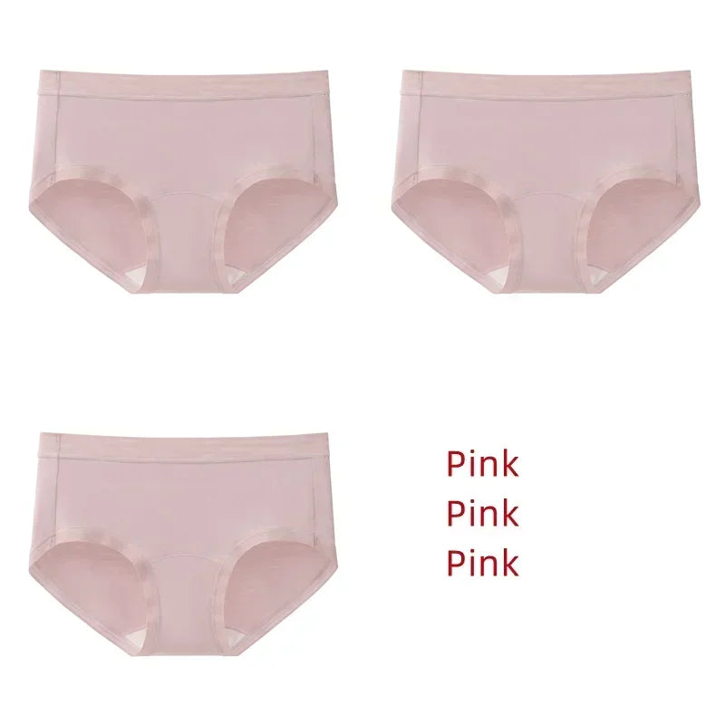 3Pcs Modal Women's Panties Lengthened Inner Crotch Female Briefs Underwear Underpants M-XXL 7A Level Antibacterial Sexy Soft Fit