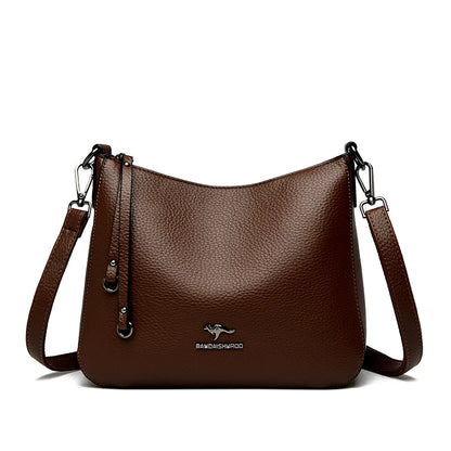 Pu Leather Handbag | Casual Female Tote With Interior Zipper Pocket & No Zipper Closure