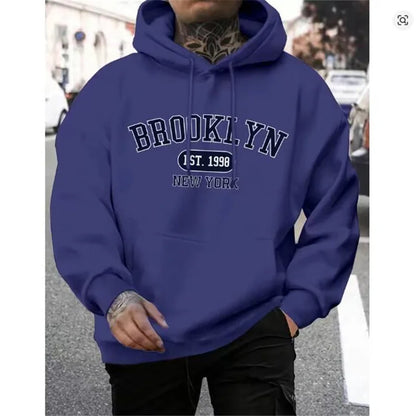 Brooklyn Est 1998 New York Printing Men Hoodies Harajuku Crewneck Hoodie Fashion Oversize Hoody Autumn Comfortable Tracksuit