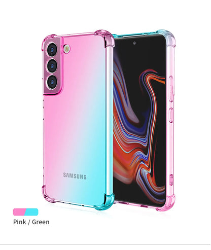 Gradient Airbag Shockproof TPU Case for Samsung Galaxy S26 Ultra S25 Edge S24 S23 FE S23 S22 Plus S21 Protective Cover Funda