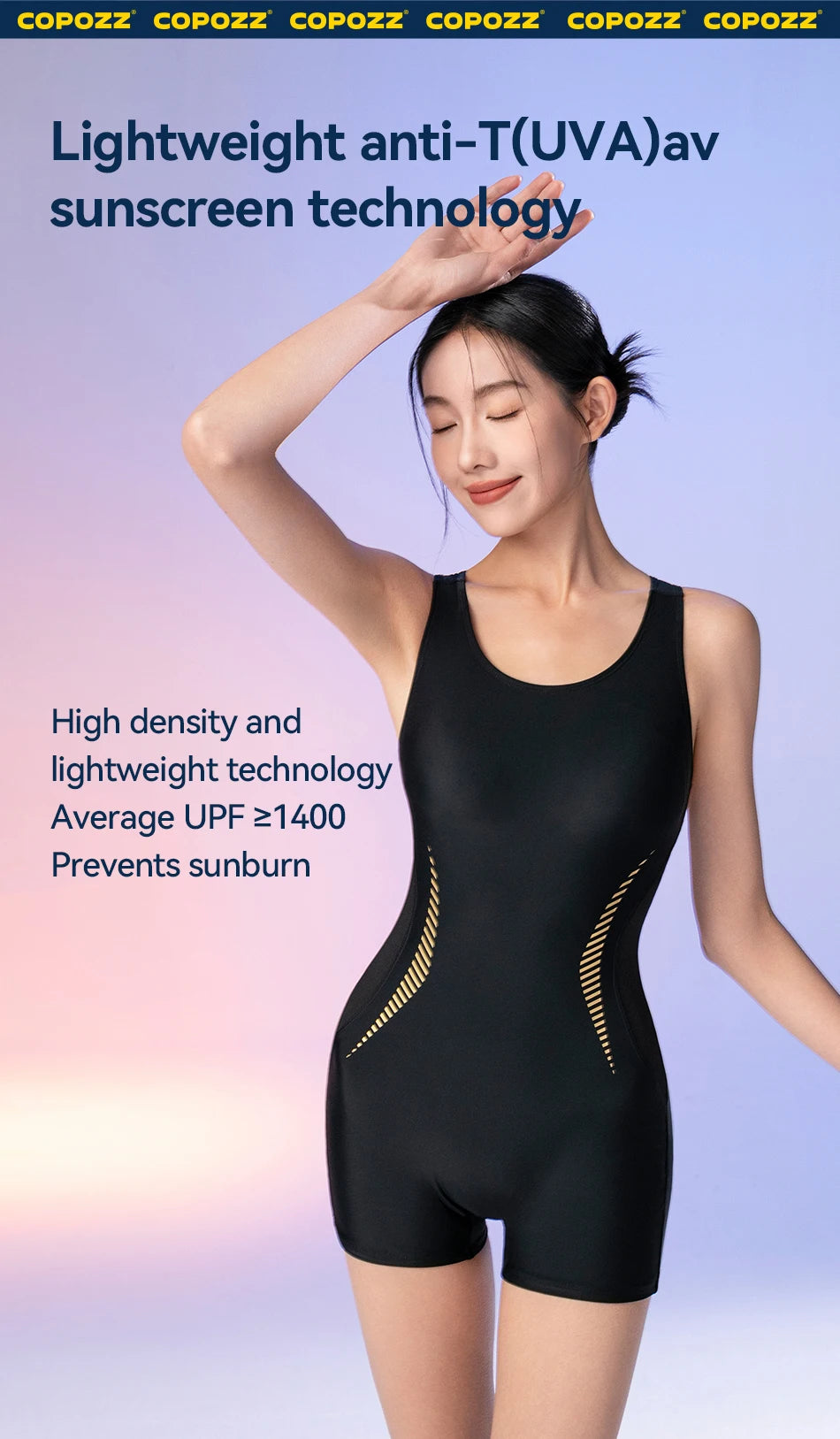 COPOZZ Woman One-Piece Swimsuit Solid Beach Sleeveless Hollow Out U Collar Summer Female Suits Surfing Sport Adult New Swimsuit