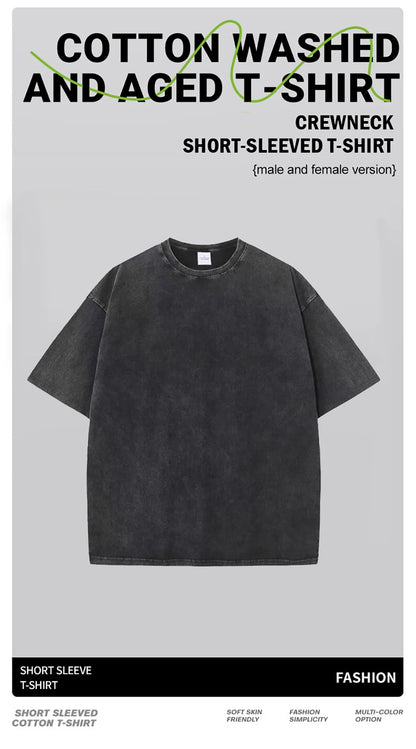 Oversize Women's Washed T-Shirt Cotton Here Comes The Sun Prints T Shirts Casual O-Neck Short Sleeve Tops Loose Women's Clothes