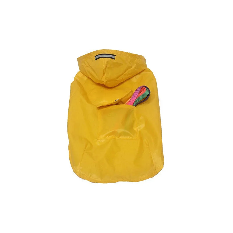 Dog Raincoat Waterproof Hoodie Jacket Rain Poncho Pet Rainwear Clothes with Reflective Stripe for All Sizes Big Puppies