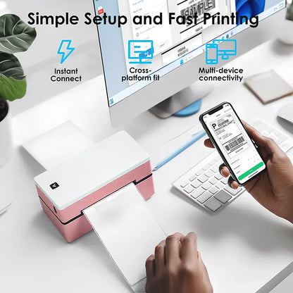 Marklife Thermal Label Printer Marker D200 Bluetooth Shipping Inkless Sticker Printer Compatible with iPhone Android Mac Window